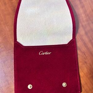 Cartier Red and Gold Velvet Pouch